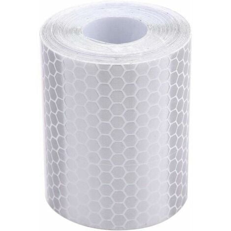 ONTWAY Ruban réfléchissant KZQ, 5 cm de large x 3 m de long, réflecteurs pour voitures, motos, remorques, tracteurs et camions, avertissement de sécurité (blanc)