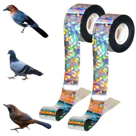 Ruban Répulsif Anti-Oiseaux - 2 Rouleaux de 2,4 cm x 80 m - Bande Répulsive pour Pigeons