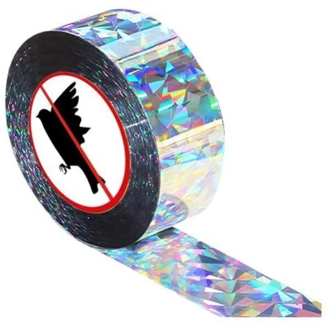 Ruban Répulsif Anti-Oiseaux - Holographique - 50m - Non Toxique - Résistant aux Intempéries