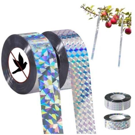 Ruban Répulsif Anti-Oiseaux - SH - 80M x 4,5CM - Film polyester - Double face - Écologique