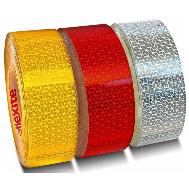 Ruban retro-réfléchissant adhésif jaune (Les 50 mètres)