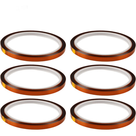 Ruban thermique haute température 6 pièces marron 0,6 cm large 33 m long pour sublimation, résistant à 260°C