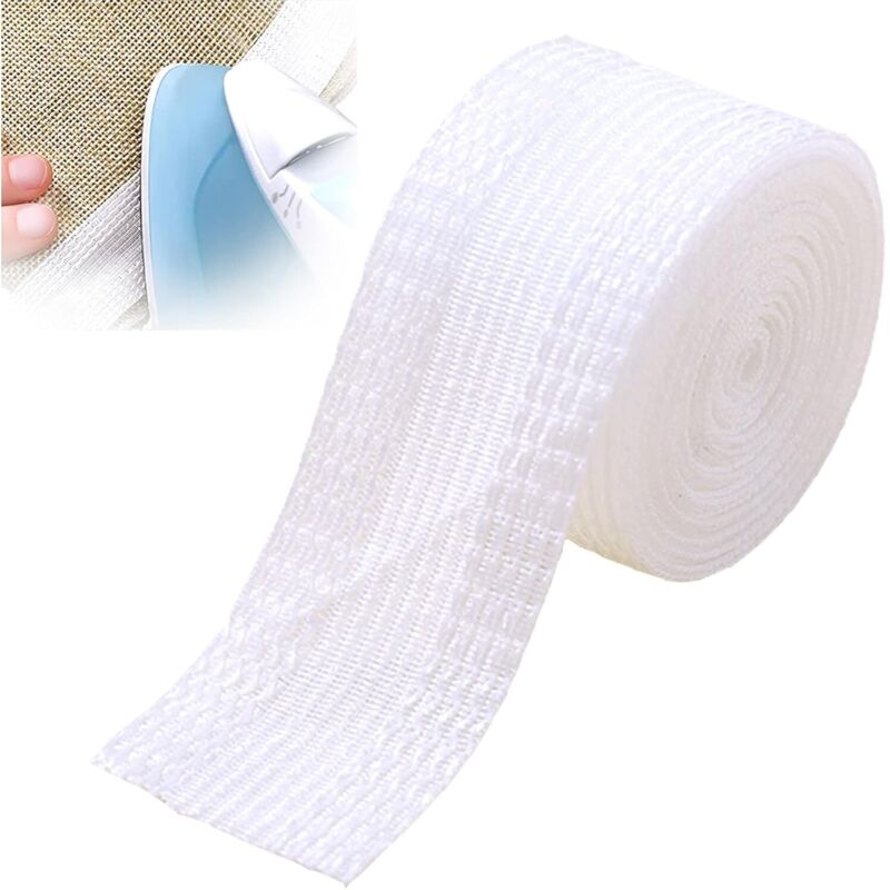 Ruban thermocollant pour vêtements, 10 mètres, autocollant pour ourlets, adhésif universel, sans découpe, pour ourlets de pantalons et shorts.
