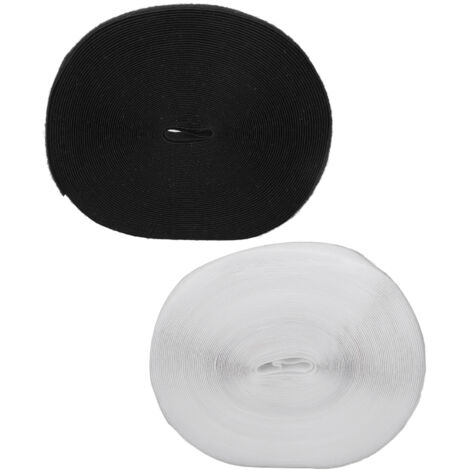 Ruban Velcro Adhésif 25m Noir et Blanc 2,5cm Large pour Couture DIY et Projets