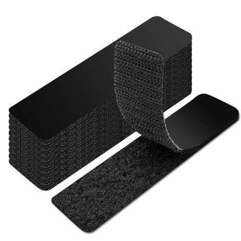 Ruban Velcro - Autoadhésif Double Face - 2,5 cm x 10 cm - Nylon Haute Résistance - 16 Pièces