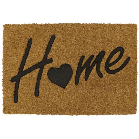 Rubber Embossed PVC Backed Coir Doormat, 40x60cm, Home