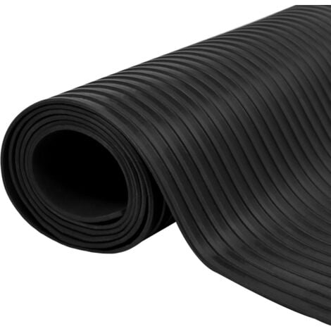Rubber Floor Mat Anti-Slip 2 x 1 m Broad Ribbed vidaXL