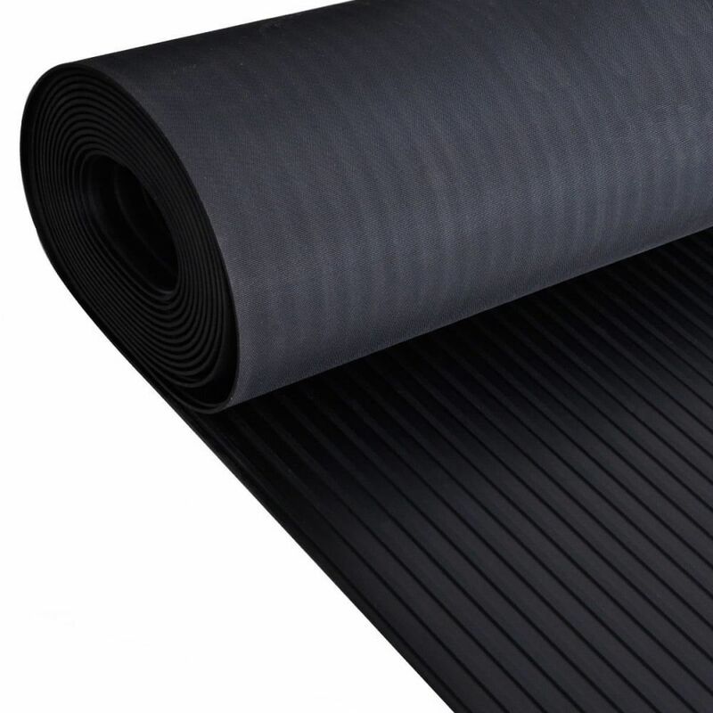 Rubber Flooring Roll- Strips 1m wide- 1m - Black