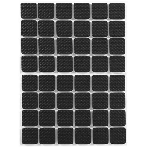 Rubber Furniture Leg Pads, Lightweight Self-Adhesive Furniture Protectors, Sliding Table Protectors, 48​​pieces, black, 23 mm, squares