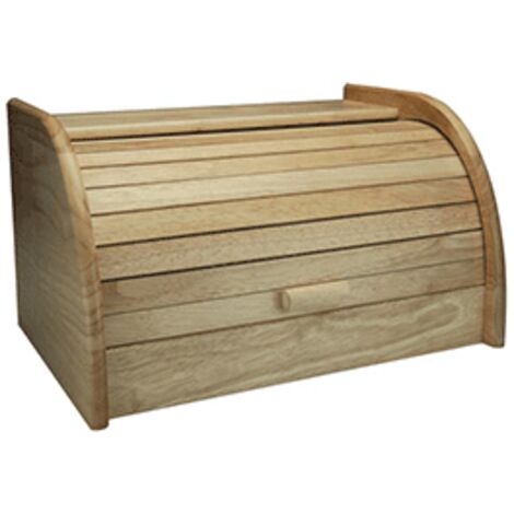 Rubber Wood Bread Bin Roll-top