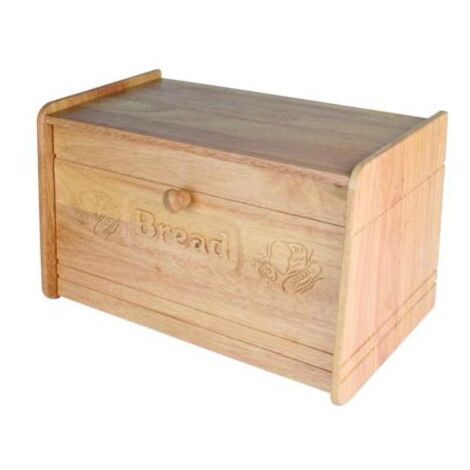 Rubber Wood Carved Bread Bin