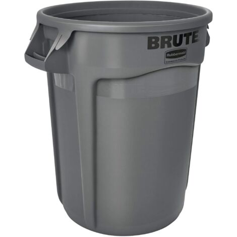Rubbermaid Commercial Products FG263200 GRAY Brute Contenitore Rotondo a Bassa Densità in Polietilene (LLDPE), 121.1 L, Grigio