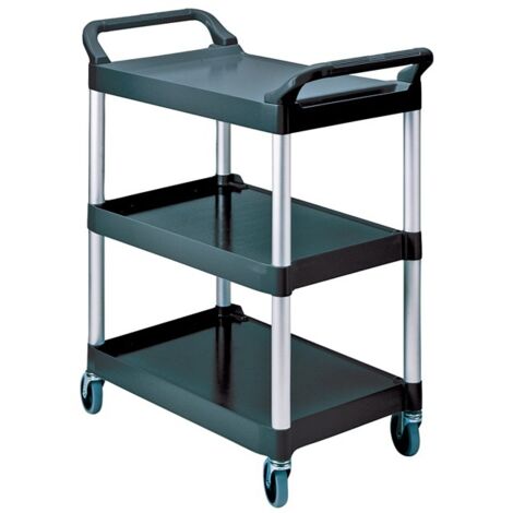 RUBBERMAID FG342488BLA Tischwagen 3 Ladeflächen L560xB450mm schwarz/alusilber T