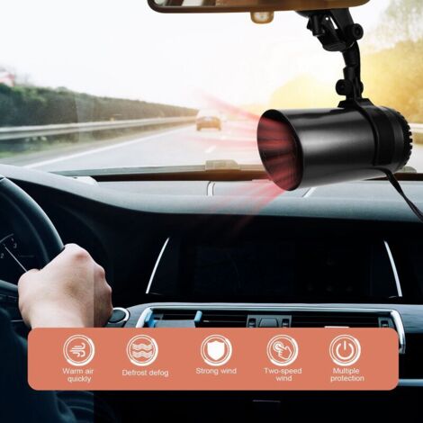 Rubberskin 150W Auto-Windschutzscheibenentfeuchter, 12V 2-in-1-Lüfterheizung, tragbare Autoheizung