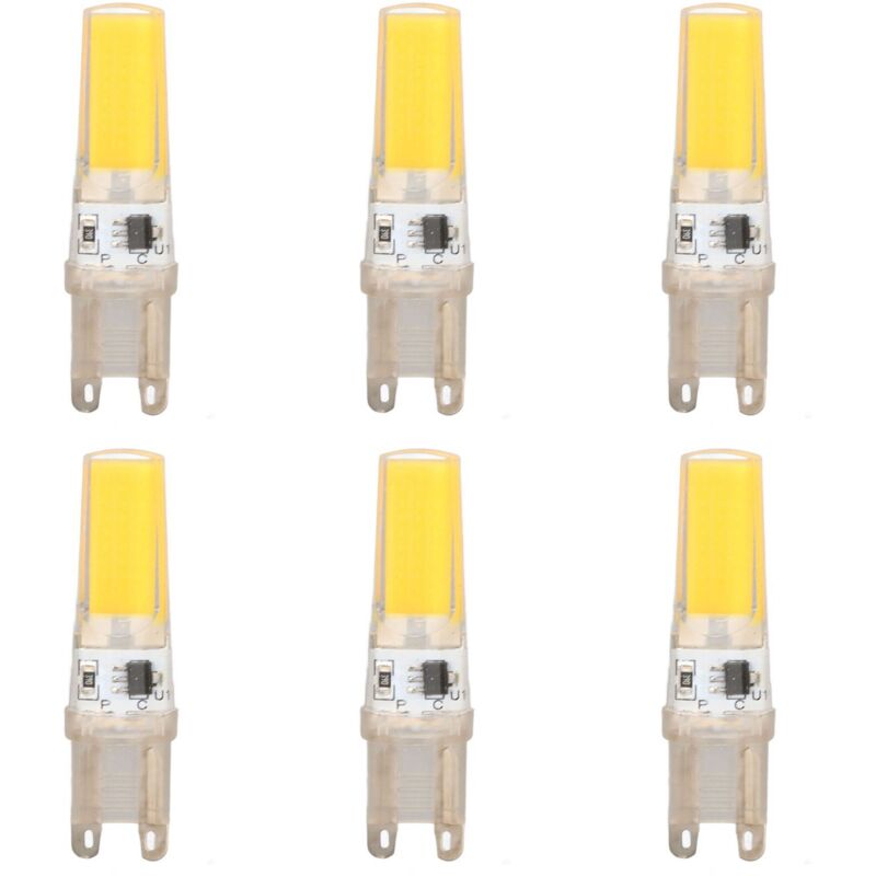 Sjlerst - Ampoule led G9, 9W Halogène Lampe,Cool White 6500k, 500LM G9 led Sans Scintillement, Dimmable,pour Chambre Salon Cuisine,6PCS [Classe