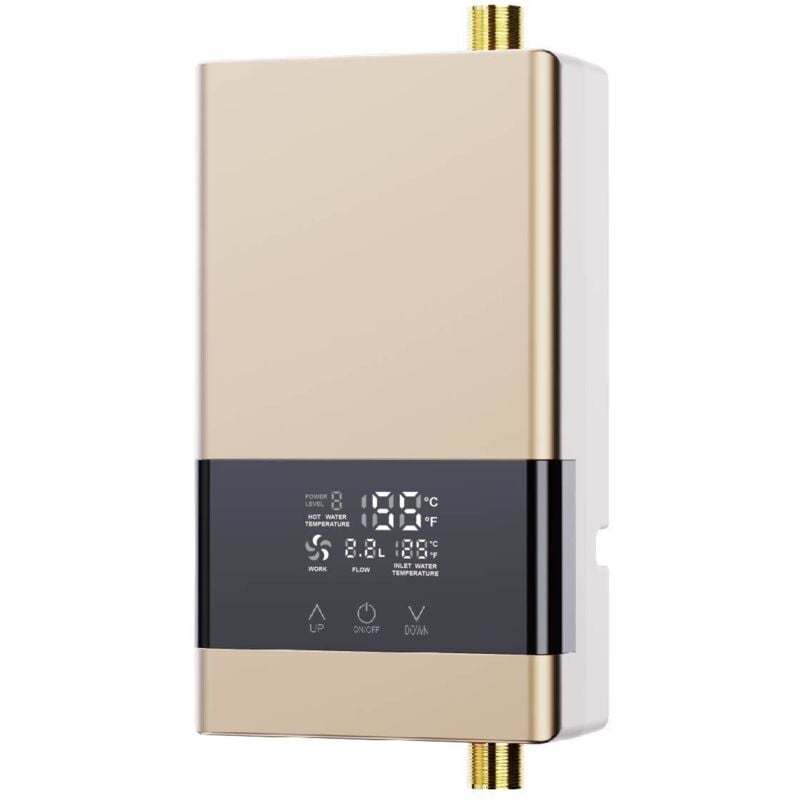 Sjlerst - Chauffe-Eau Instantané 6KW Mini Chauffe-Eau Électrique Sans Réservoir Mural avec Affichage led Réglage de la Température pour Maison