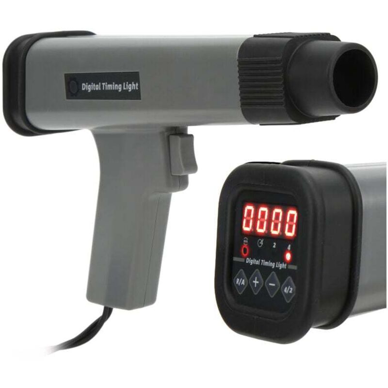 Trimec - Rubberskin Lampe Stroboscopique Automobile, pour Moteur à Essence 12V, Lampe Stroboscopique avec Pince à Induction et Deux Pinces Crocodiles