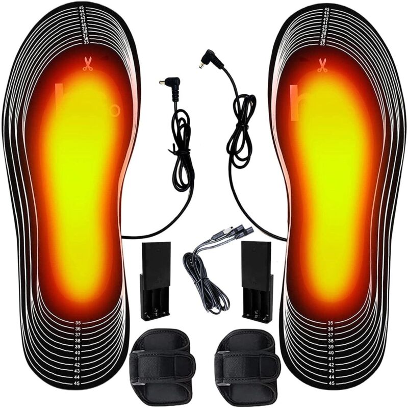 Sjlerst - Semelles chauffantes,Semelle chauffante Electrique USB,Semelles chauffantes Rechargeables,Chauffe Pied Chauffe Pieds d'hiver (taille 35-45)