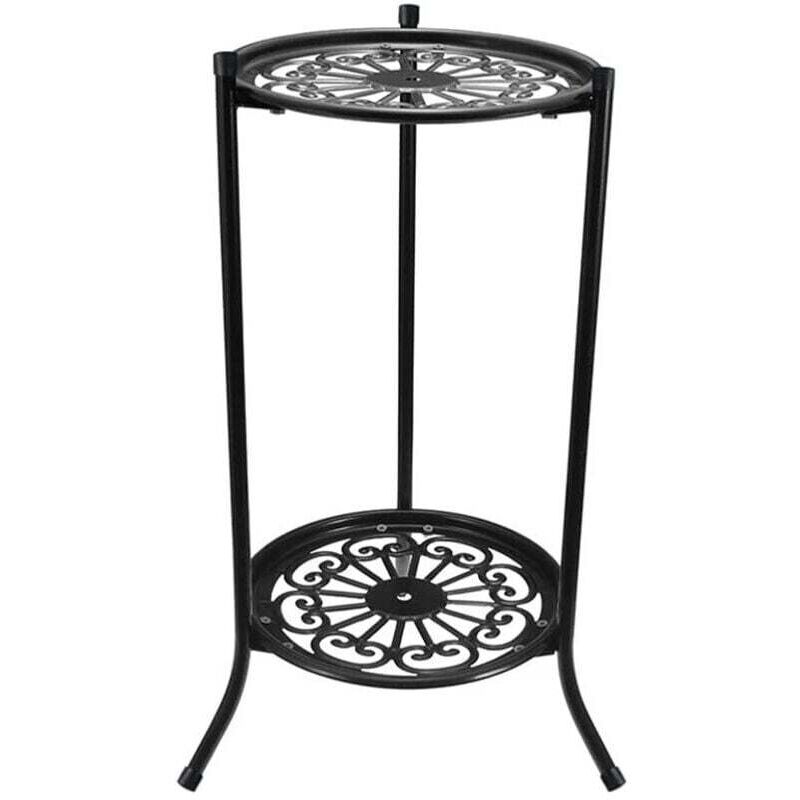Sjlerst - Support pour Plantes en Pot en Fer, Support pour Pots de Fleurs en Métal à Double Couche pour Plantes D'intérieur et D'extérieur Étagère à