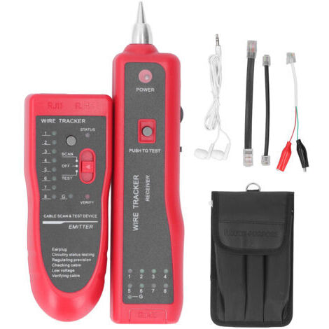 Rubberskin Wire Tracker RJ11 RJ45 Finder Ethernet LAN Multifonction Toner Tracer Réseau Collation de Câble Téléphone Ligne Testeur de Continuité Testeur et détecteur de tension