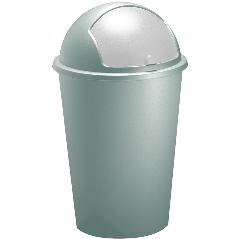 Waste Bin 50L Flip Swing Push Can Rubbish Kitchen Home Plastic Lid Dustbin Trash mint - green - menthe (de)