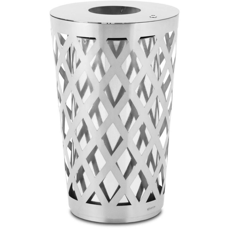 Rubbish Bin 61 l Round Stainless Steel / Galvanised Steel Grey ø 50 × 80 cm