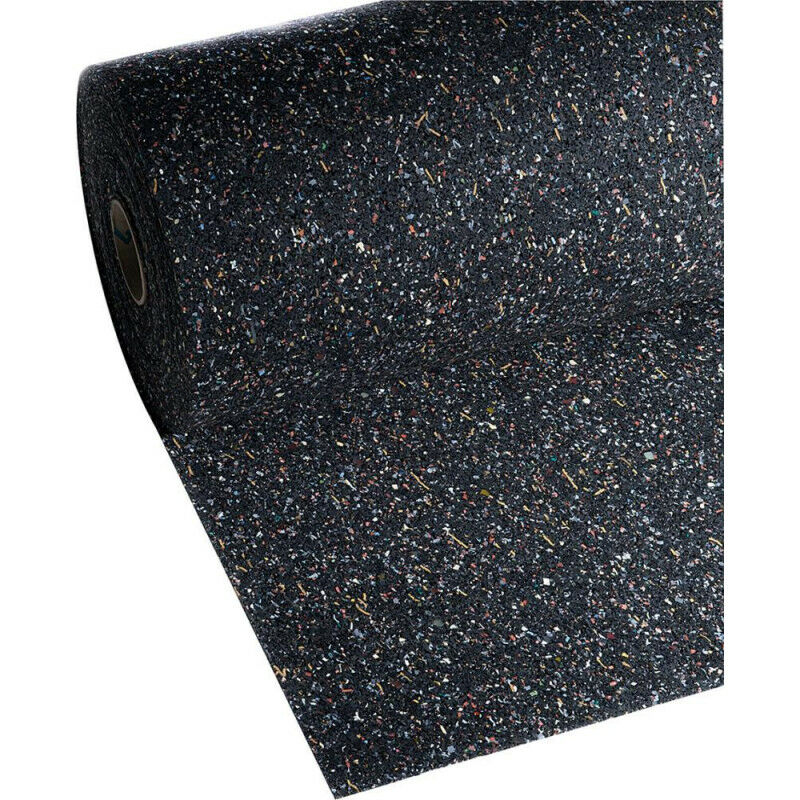 Image of Rubbo del tappeto anti -fatica/riciclaggio pu/pu. Nero -multicolore 3mm. 1500 mm 5m