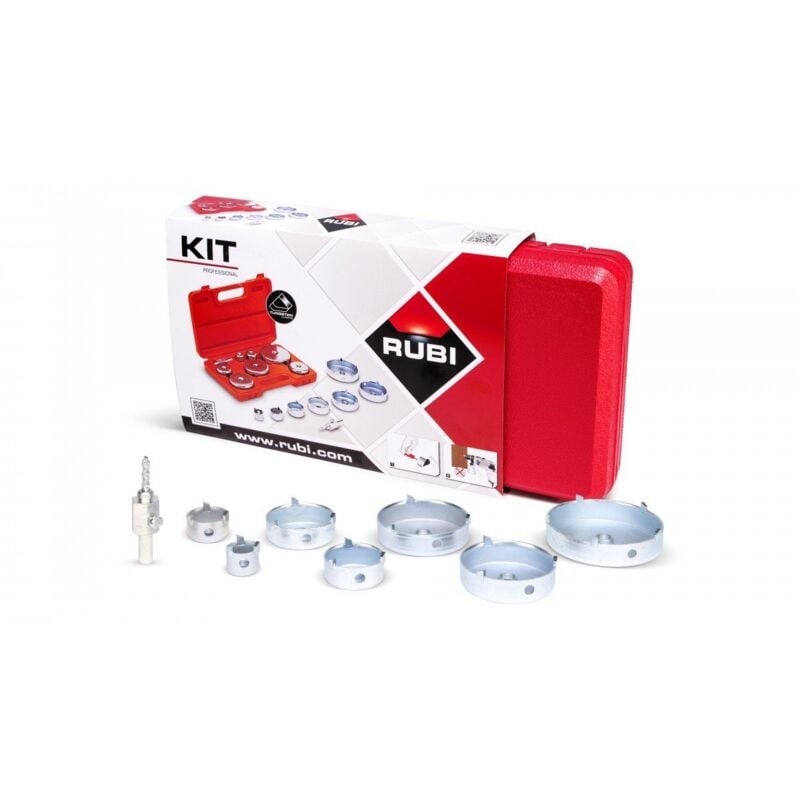 Rubi - 04995 Kit 7 Brocas y Cabezal Centrador - ref: 04995