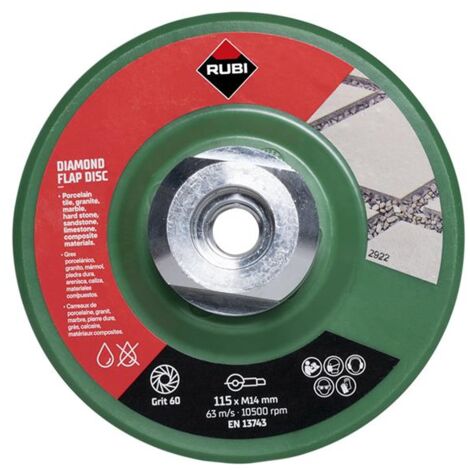 Rubi 32921 Diamond Flap Disc 115mm x 50/60 Grit RUB32921