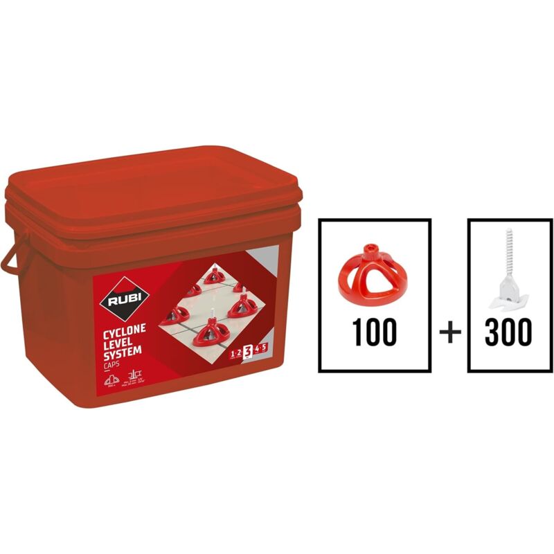 Rubi - Kit système de nivellement 5 mm cyclone - 35903