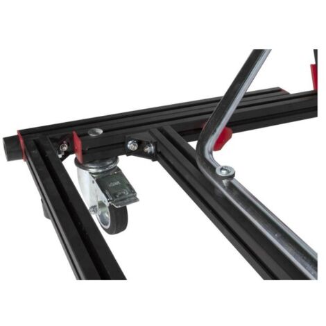 Rubi – Chariot d'atelier SLAB – Aluminium renforcé – Charge max 140 kg – 4 roues rotatives avec frein – Bras extensible pour plaques 360x160cm