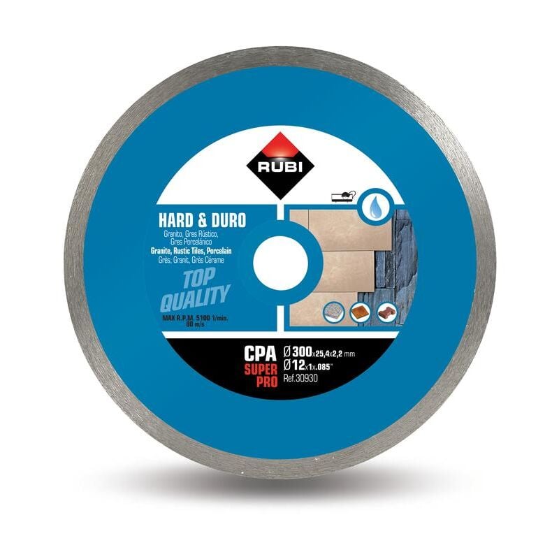 Disque diamant pour matériaux durs continu cpa 300 superpro Rubi 30930