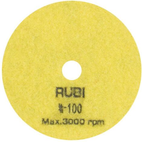 Rubi – Disque diamant pour meuleuse 100 mm – Granulométrie 100 pour béton et pierre – Utilisation à sec – 62971