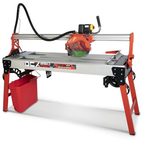 RUBI Máquina de Corte de Azulejos de Agua, Corte intensivo de Porcelánico, Gres y Baldosa Cerámica, Uso ocasional en Corte de Piedra Natural como Mármol o Granito, DCX-250 XPERT 1250, 125 cm