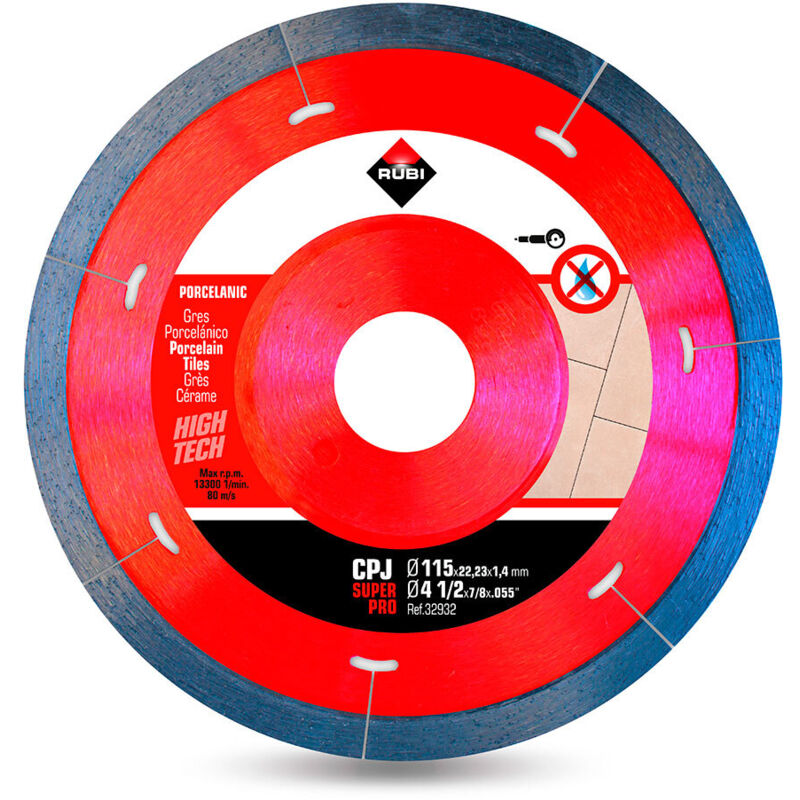 Disque Diamant Pourgrès Porcelaine J-Slot Cpj Ø115mm Superpro R32932 Rubi