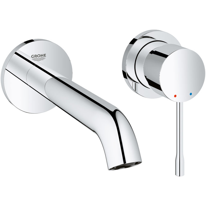 Ricambi Rubinetteria Friedrich Grohe.Rubinetteria 2 Fori Per Lavabo Grohe Essence Dn15 A Parete Sporgenza 230mm Colorazione Super Acciaio 19967dc1