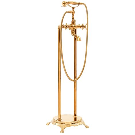 Rubinetteria a Colonna per Vasca Bagno Acciaio Inox 99,5cm Oro