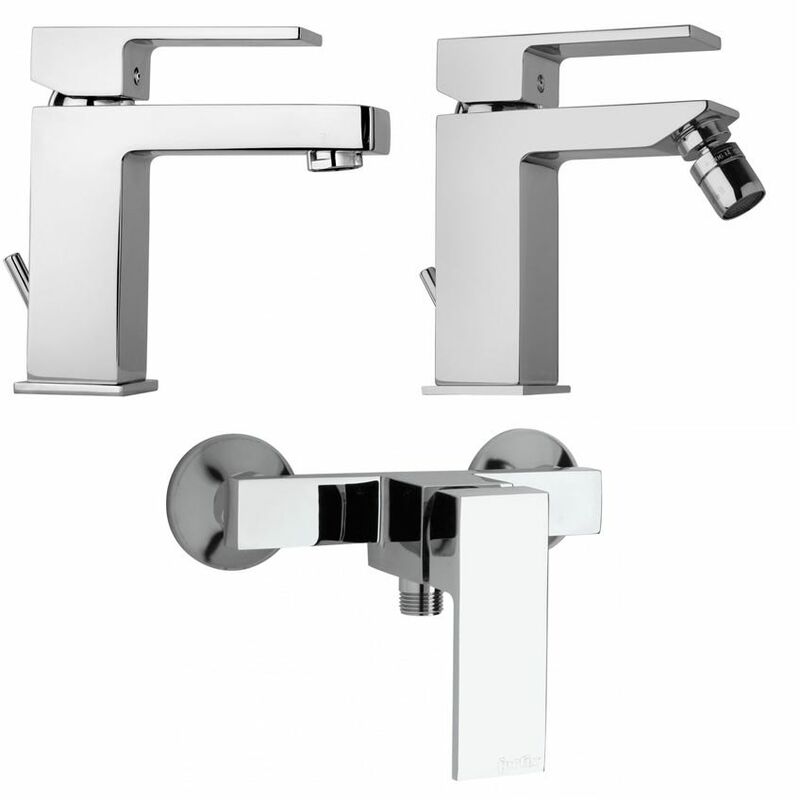 Rubinetteria Bagno Quadrata Bidet, Lavabo e Esterno Doccia Infinity