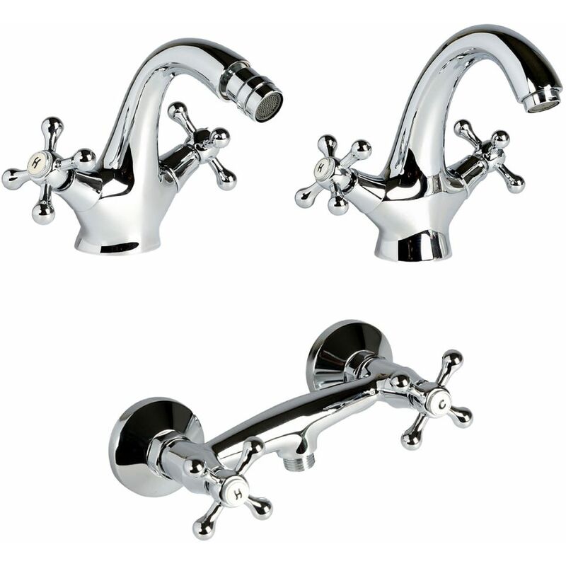 

Rubinetteria Bagno Retro' Lavabo + Bidet + Esterno Doccia