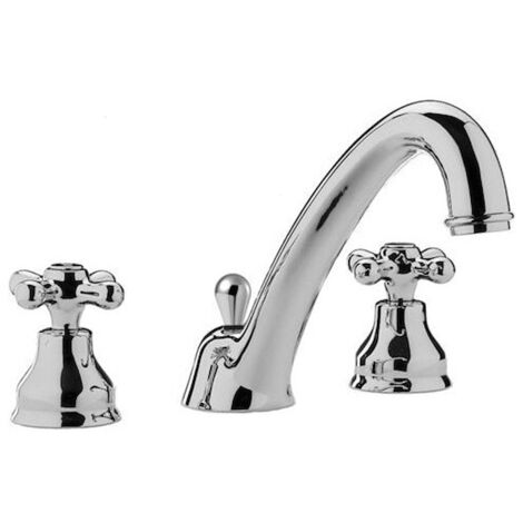 RUBINETTERIA PAFFONI Iris rubinetto lavabo 3 fori con piletta 1"1/4 bocca bassa codice prod: IRV055CR