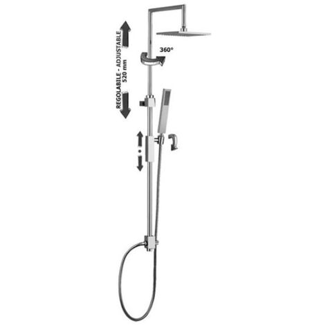 RUBINETTERIA PAFFONI Syncro Top colonna doccia regolabile senza miscelatore/soffione con doccetta codice prod: ZCOL615CRX