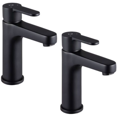 Rubinetti miscelatori eleganti per lavabo, miscelatore per acqua calda e fredda per bagno, rubinetto nero per lavabo da bagno 112 mm LEGIS-B -