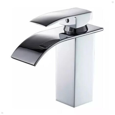 Rubinetti per lavabo a cascata Ulisem, Rubinetti per lavabo in ottone, Miscelatore per lavabo monoforo, Miscelatore per lavabo monocomando, Rubinetti per lavabo a cascata, Acqua calda e fredda disponi