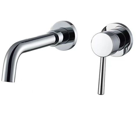 Rubinetti per lavabo nascosti in ottone, miscelatore caldo/freddo (argento)