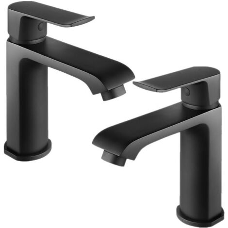 Rubinetto 2 pezzi per rubinetto da bagno, colonna da bagno, rubinetto nero, miscelatore monocomando, rubinetti da bagno