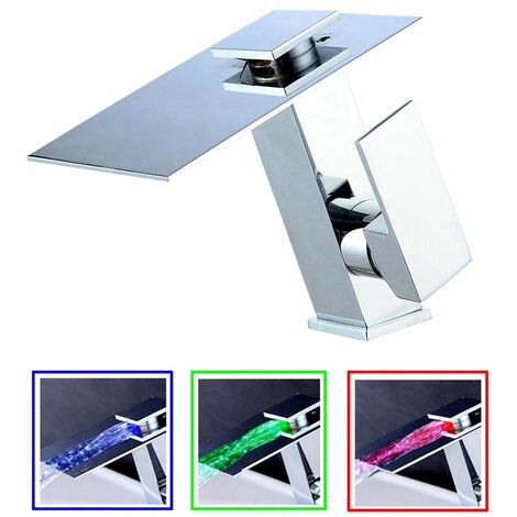 Rubinetto a cascata per bagno LED di design Rubinetto da bagno con rubinetto RGB