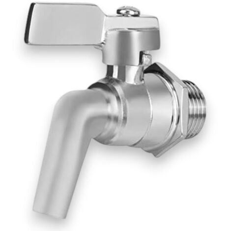 Rubinetto a leva con erogazione a sfera in acciaio inox per fusti e serbatoi - M 1/2"
