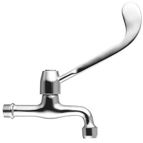 Rubinetto a muro in ottone cromato con leva clinica