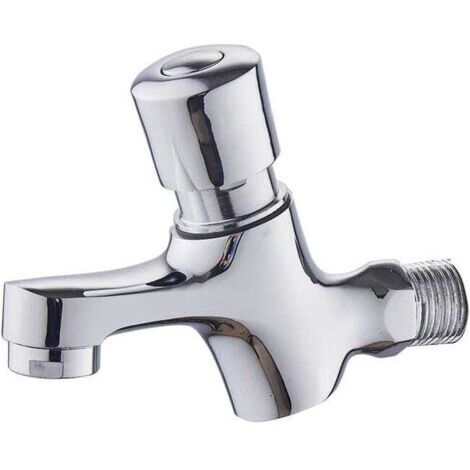 Rubinetto a parete monoforo per acqua fredda con spegnimento automatico - rubinetto temporizzato - rubinetto per cucina, bagno, giardino e lavello da patio