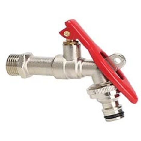 RUBINETTO A SFERA CON MANGLIA A LEVA E CHIUSURA CON LUCCHETTO- - M 3/4 con portagomma F 1 - 1 pezzi AGLAIA